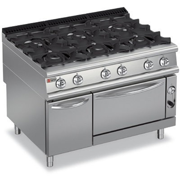 Baron Six Burner Gas Cook Top On Oven Neutral Cupboard 9pcf G1205