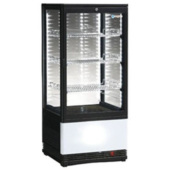 Ics Venice Four Sided Glass Refrigerated Display In Black Bench Top